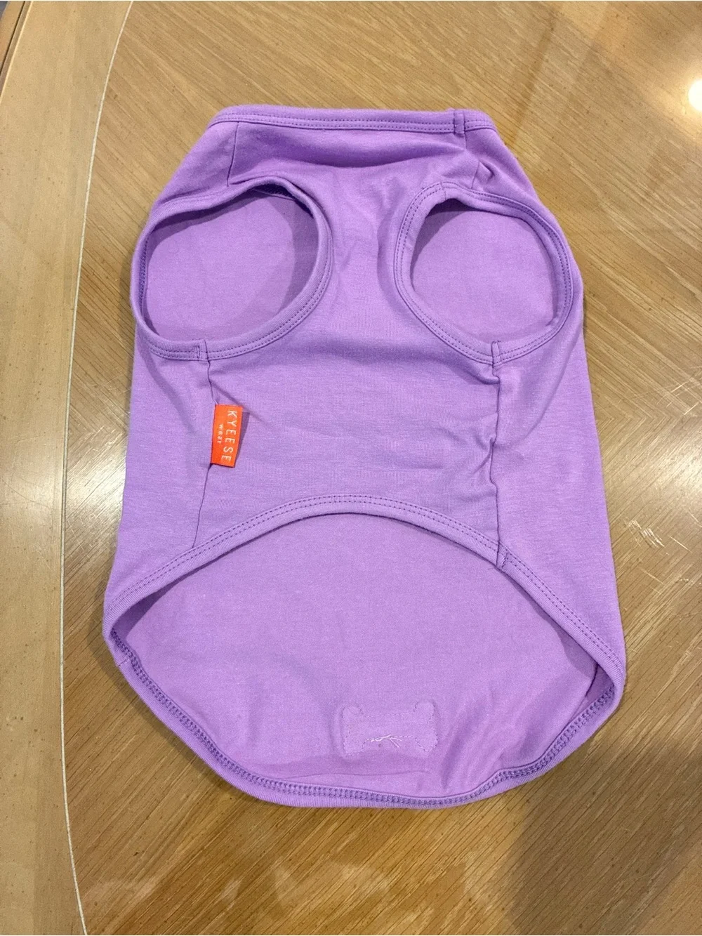 NWOT Cotton Dog Tee/Tank Shirt with Reflective Patch, Purple. Large